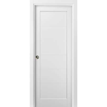 Sartodoors Pocket Interior Door, 36" x 80", White QUADRO4115PD-WS-36